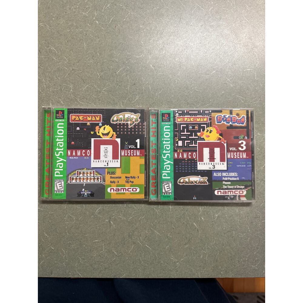 PlayStation PS1 Namco Museum Vol. 1 & Vol. 3 Bundle – Complete – Classic Arcade